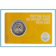 Francia France 2021 Cartera Oficial Coin Card 2€ euros conm. 1a París 2024