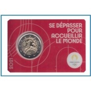Francia France 2021 Cartera Oficial Coin Card 2€ euros conm. 1r París 2024