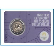 Francia France 2021 Cartera Oficial Coin Card 2€ euros conm. 1l París 2024