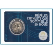 Francia France 2021 Cartera Oficial Coin Card 2€ euros conm. 1az París 2024