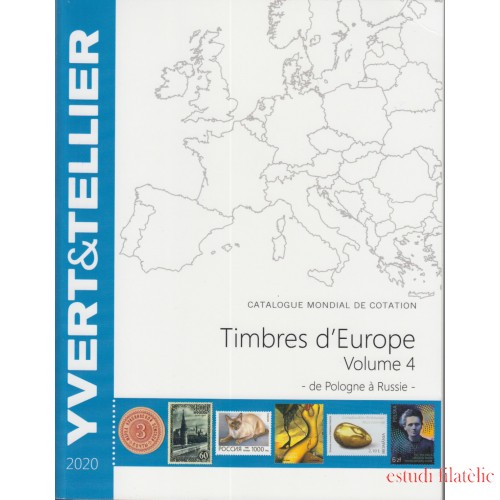 Catálogo Yvert 2020 Sellos Europa  Vol. 4 de Polonia a Rusia 