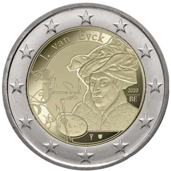Bélgica 2020 2 € euros conmemorativos Jan van Eyck Bélgica 2020 2 € euros conmemorativos Jan van Eyck