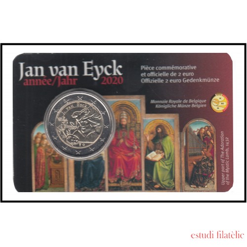 Bélgica 2020 Cartera Oficial Coin Card Moneda 2 € conm Jan van Eyck