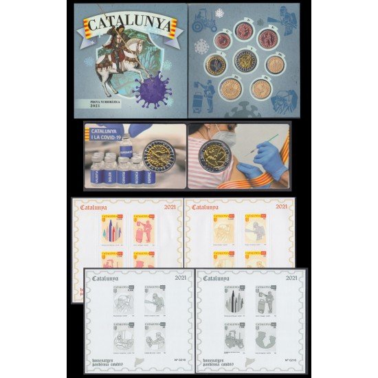 Catalunya Set Completo Pruebas Filatélicas Numismáticas Euros 2021 Catalunya Set Completo Pruebas Filatélicas Numismáticas Euros 2021