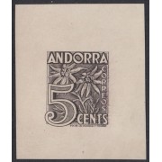 Andorra Española 58 1948 Prueba de Punzón no adoptada