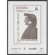 España Spain Grabado 13 Barnafil 2021 Dante Alighieri Tirada: 400