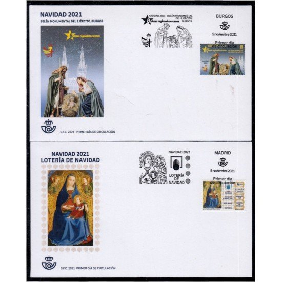 España Spain 5533/34 2021 Navidad Chritsmas SPD Sobre Primer Día España Spain 5533/34 2021 Navidad Chritsmas SPD Sobre Primer Día