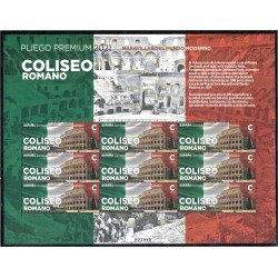 España Pliego Premium 100 2021 Maravillas del Mundo Moderno Coliseo Romano MNH España Pliego Premium 100 2021 Maravillas del Mundo Moderno Coliseo Romano MNH