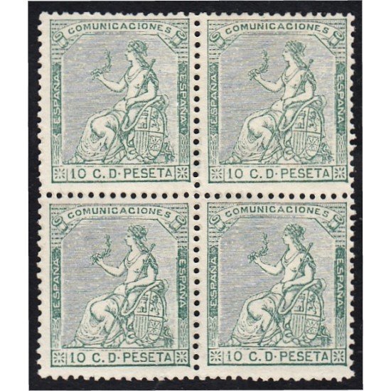 España 133 Bl.4 1873 Alegoría Sin goma España 133 Bl.4 1873 Alegoría Sin goma