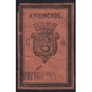 España Spain Fiscal Madrid 1874 Anuncios 12 cts