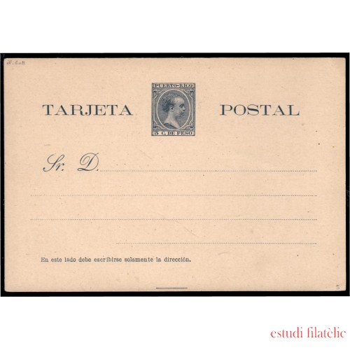 Puerto Rico EP 4 1892 Entero Postal Alfonso XIII