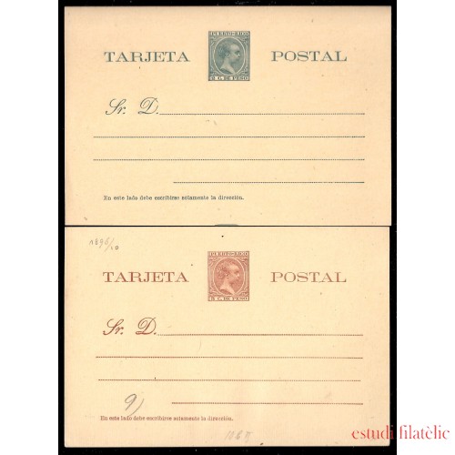 Puerto Rico EP 7/8 1896 Entero Postal Alfonso XIII 