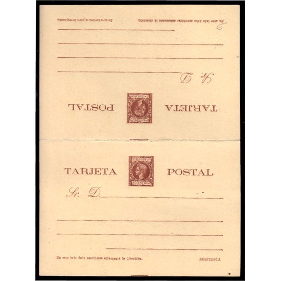 Puerto Rico EP 16 1898 Entero Postal Alfonso XIII Doble Puerto Rico EP 16 1898 Entero Postal Alfonso XIII Doble