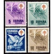 España Spain 1084/87 1950 Pro tuberculosos Cruz de Lorena  MNH