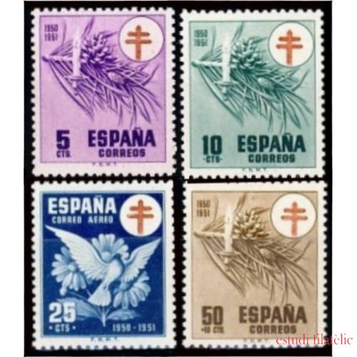 España Spain 1084/87 1950 Pro tuberculosos Cruz de Lorena  MNH