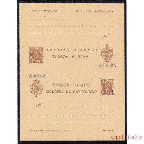 Río de Oro Enteros postales  2 Doble 1905 Alfonso XIII Cadete