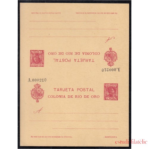 Río de Oro Enteros postales 4 Doble 1905 Alfonso XIII Cadete