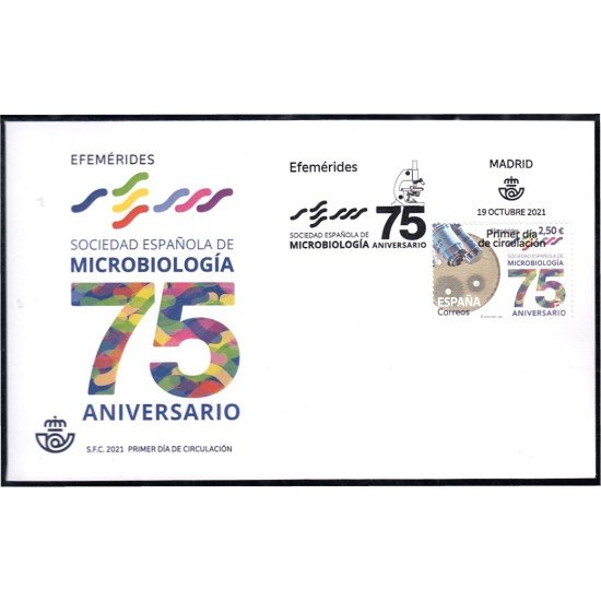 España Spain 5528 2021 Sociedad Española de Microbiología SPD Sobre Primer Día