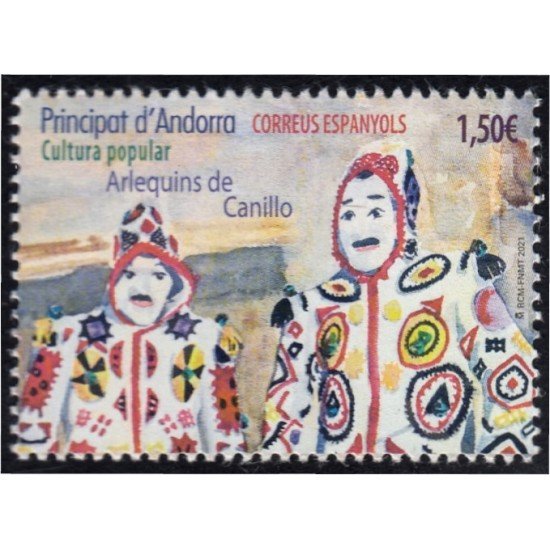 Andorra Española 509 2021 Cultura Popular Arlequins de Canillo de MNH Andorra Española 509 2021 Cultura Popular Arlequins de Canillo de MNH
