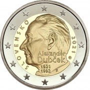 Eslovaquia 2021 2 € euros conmemorativos Alexander Dubček