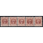 Cuba 159/63 1898 Alfonso Muestras en violeta XIII MH