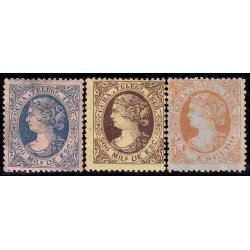 Cuba 1/3 Telégrafos 1868 Isabel II MH