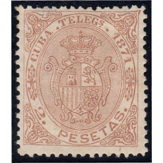 Cuba 17 Telégrafos 1871 Escudo de España MH Cuba 17 Telégrafos 1871 Escudo de España MH