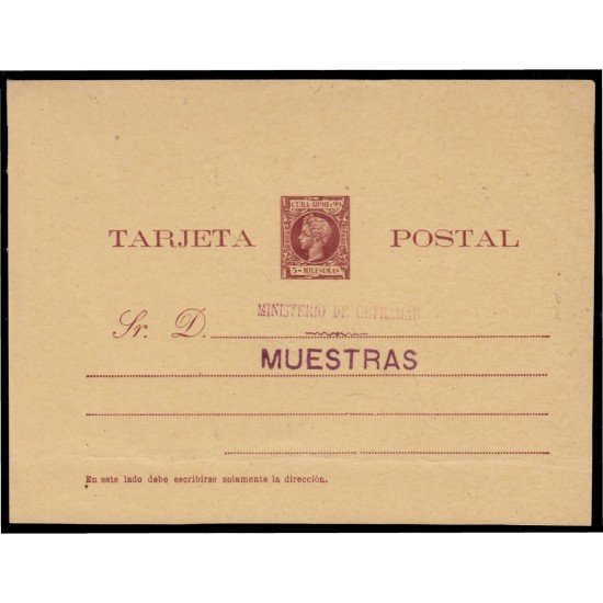 Cuba Entero Postal 31M 1898 Alfonso XIII muestra Cuba Entero Postal 31M 1898 Alfonso XIII muestra