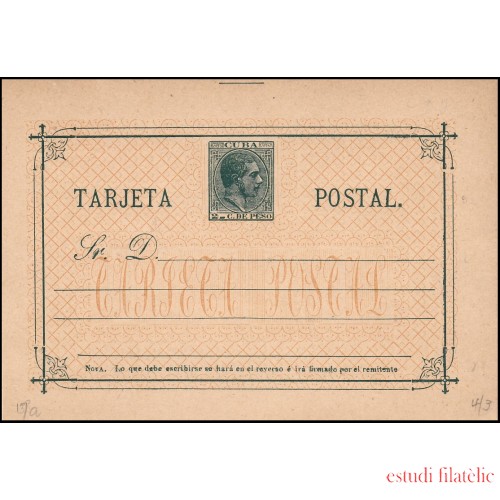 Cuba Entero Postal 16A TII 1882 Alfonso XII