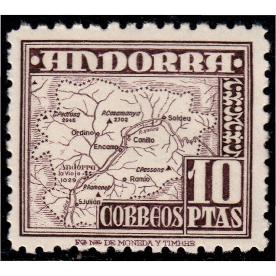 Andorra Española 57 1948-53 Mapa MNH