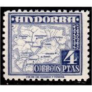 Andorra Española 56 1948-53 Mapa MNH Andorra Española 56 1948-53 Mapa MNH