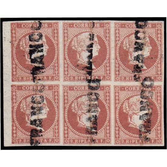 Antillas Antilles 9 Bl.6 1857 Isabel II usados Antillas Antilles 9 Bl.6 1857 Isabel II usados