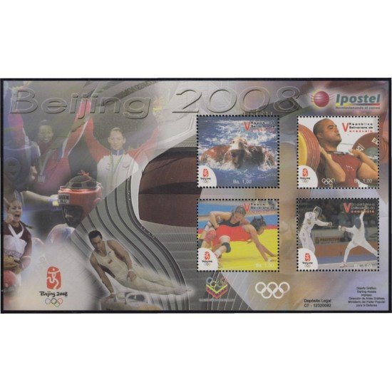 Venezuela 71 HB 2008 Juegos Olímpicos de Pekín MNH Venezuela 71 HB 2008 Juegos Olímpicos de Pekín MNH