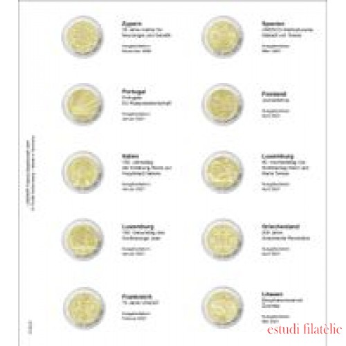 Lindner 1118-31 Hojas individuales para monedas conmemorativas de 2 Euros