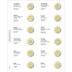 Lindner MU2E25 Hojas individuales pre-impresas para monedas de 2 Euros
