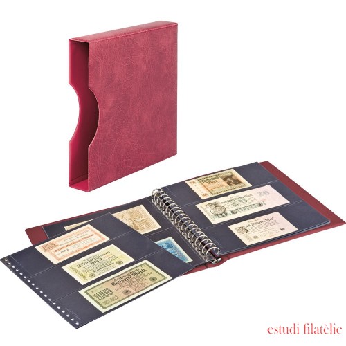 Lindner 2815-814-W Álbum de billetes rojo vino