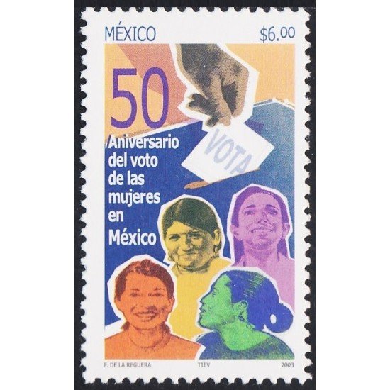 Mexico 2051 2003 50 Años del derecho a voto de las mujeres MNH Mexico 2051 2003 50 Años del derecho a voto de las mujeres MNH