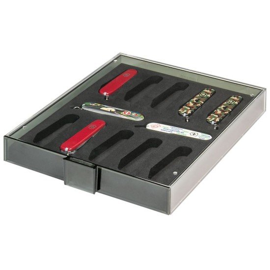 Lindner 2469 Caja de colección para 12 navajas suizas de 91 mm Lindner 2469 Caja de colección para 12 navajas suizas de 91 mm