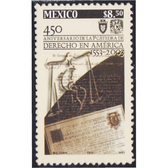 Mexico 2054 2003 450 Años de la Primera Cámara de Derechos Americanos MNH