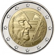 Francia 2022 2 € euros conmemorativos Jacques Chirac	