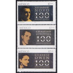 Mexico 2067/69 2004 Literatura Personalidades MNH