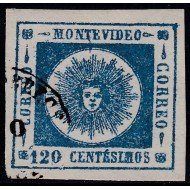 Uruguay 16b 1860/62 Sol de Mayo usado