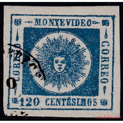 Uruguay 16b 1860/62 Sol de Mayo usado