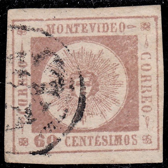 Uruguay 12A 1860 Sol de Mayo usado Uruguay 12A 1860 Sol de Mayo usado
