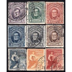 Uruguay 186/94 1910 General José Artigas símbolo de progreso usados