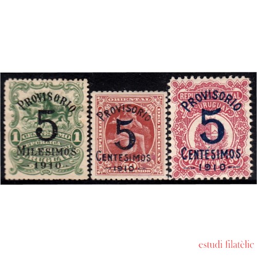 Uruguay 183/85 1910 Eros Escudo Toros MH