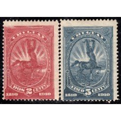 Uruguay 181/82 1910 Centenario del 1er Movimiento de emancipación MH