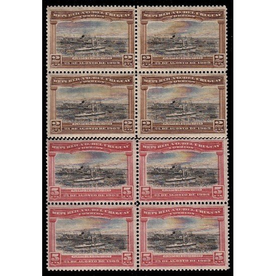 Uruguay 177/78 Bl.4 1909 Apertura del puerto de Montevideo MNH Uruguay 177/78 Bl.4 1909 Apertura del puerto de Montevideo MNH