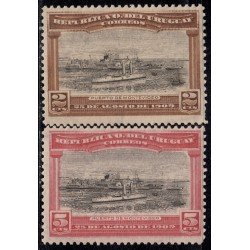 Uruguay 177/78 1909 Apertura del puerto de Montevideo MH Uruguay 177/78 1909 Apertura del puerto de Montevideo MH