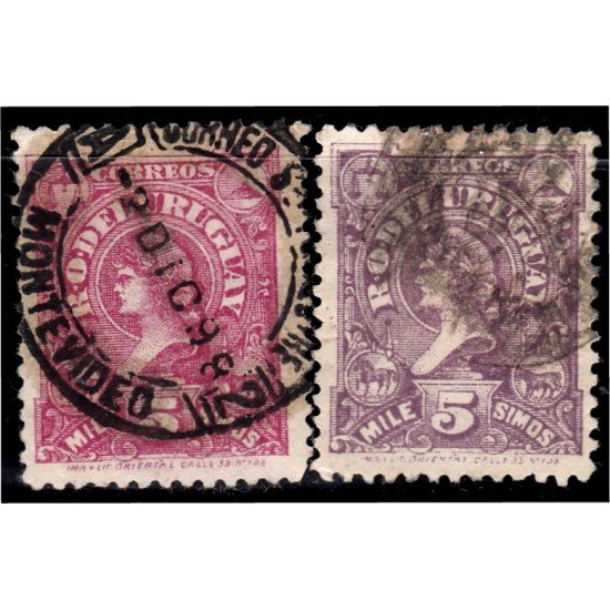 Uruguay 141/42 1898/99 Libertad usados Uruguay 141/42 1898/99 Libertad usados